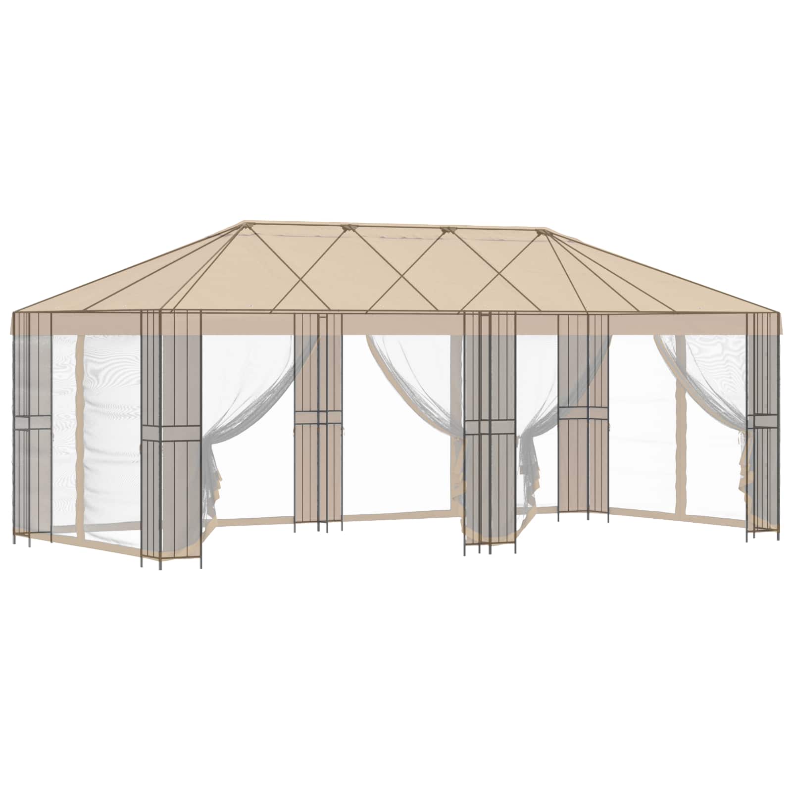 Paviljono rėmas be paviljono audinio 6 x 3 m Juoda Plienas Paviljono rėmas be paviljono audinio 6 x 3 m Juoda Plienas - Image 4