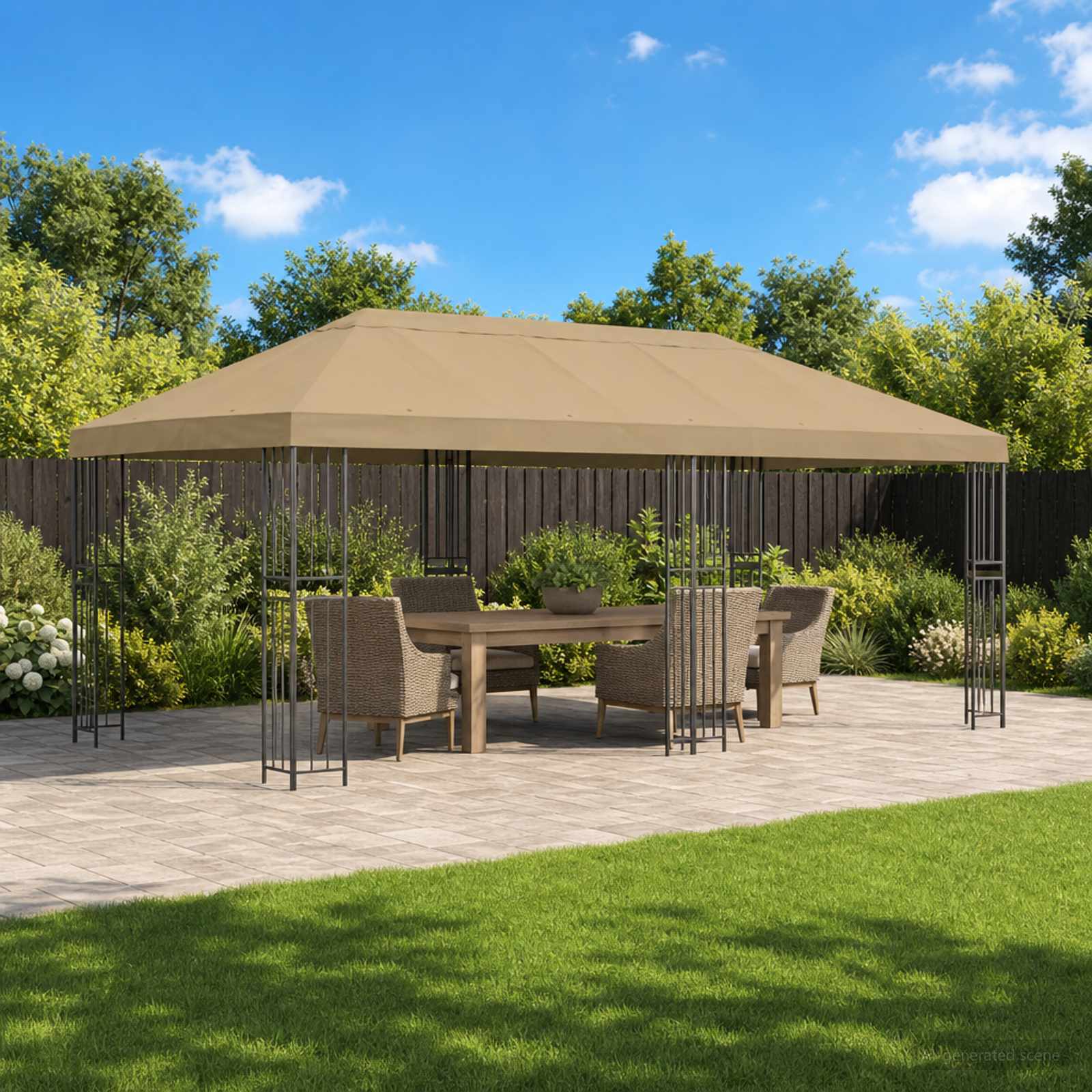 Sodo Paviljonas 6 x 3 m Smėlio Poliesteris ir plienas 190 gsm Sodo Paviljonas 6 x 3 m Smėlio Poliesteris ir plienas 190 gsm - Image 2