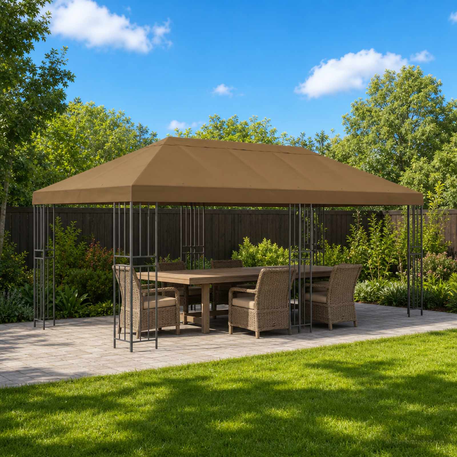 Sodo Paviljonas 6 x 3 m Taupe Poliesteris ir plienas 190 gsm Sodo Paviljonas 6 x 3 m Taupe Poliesteris ir plienas 190 gsm - Image 2