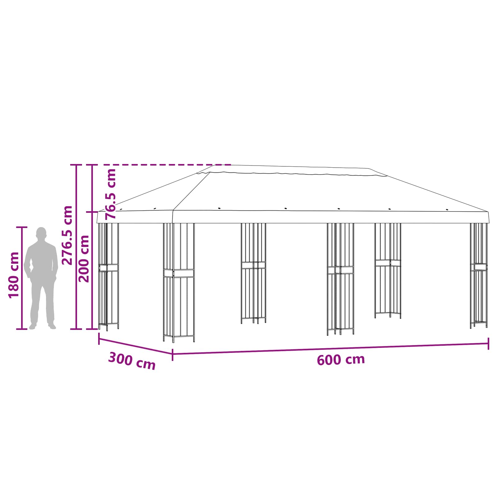 Sodo Paviljonas 6 x 3 m Taupe Poliesteris ir plienas 190 gsm Sodo Paviljonas 6 x 3 m Taupe Poliesteris ir plienas 190 gsm