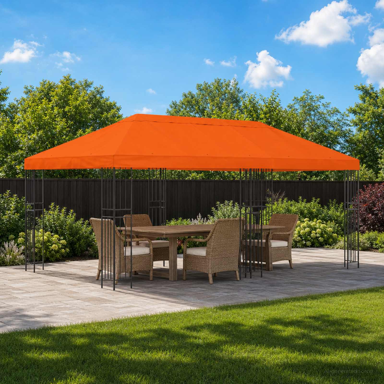 Sodo Paviljonas 6 x 3 m Oranžinė Poliesteris ir plienas 190 gsm Sodo Paviljonas 6 x 3 m Oranžinė Poliesteris ir plienas 190 gsm - Image 2