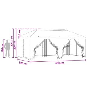Paviljonas su šoninėmis sienelėmis 6 x 3 m Geltona