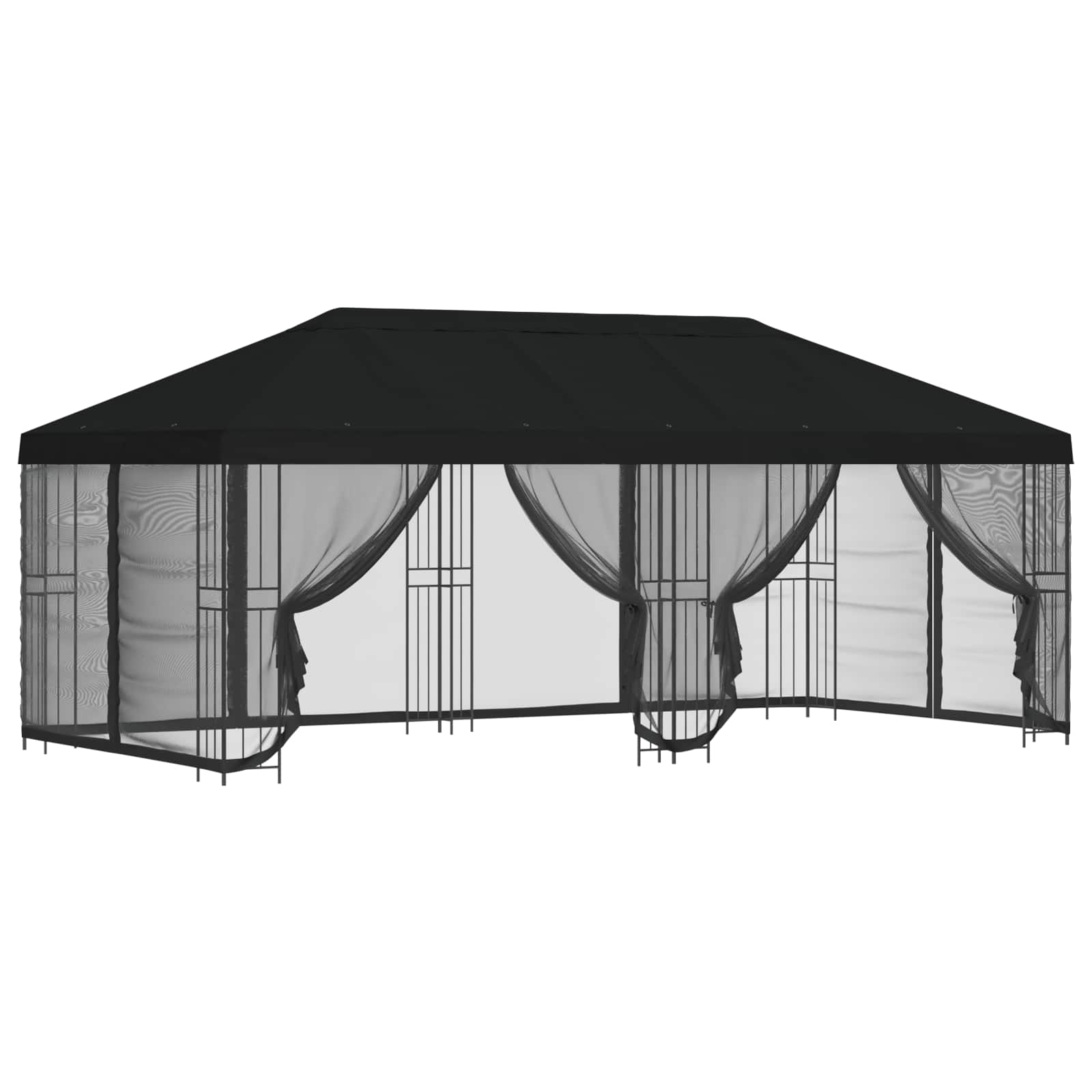 Paviljonas su šoninėmis sienelėmis 6 x 3 m Juoda Paviljonas su šoninėmis sienelėmis 6 x 3 m Juoda - Image 3