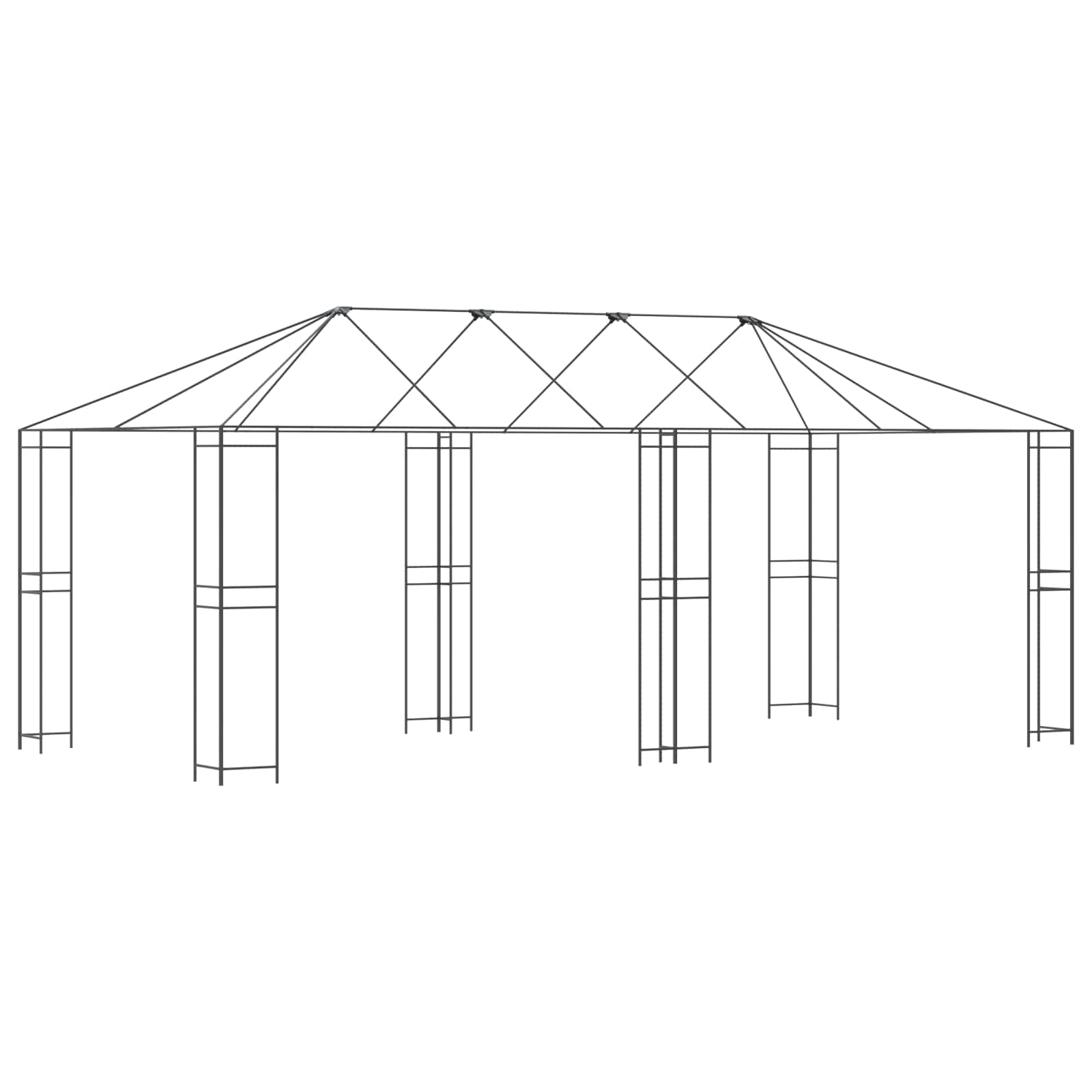 Paviljono rėmas be paviljono audinio 6 x 3 m Juoda Plienas Paviljono rėmas be paviljono audinio 6 x 3 m Juoda Plienas - Image 3