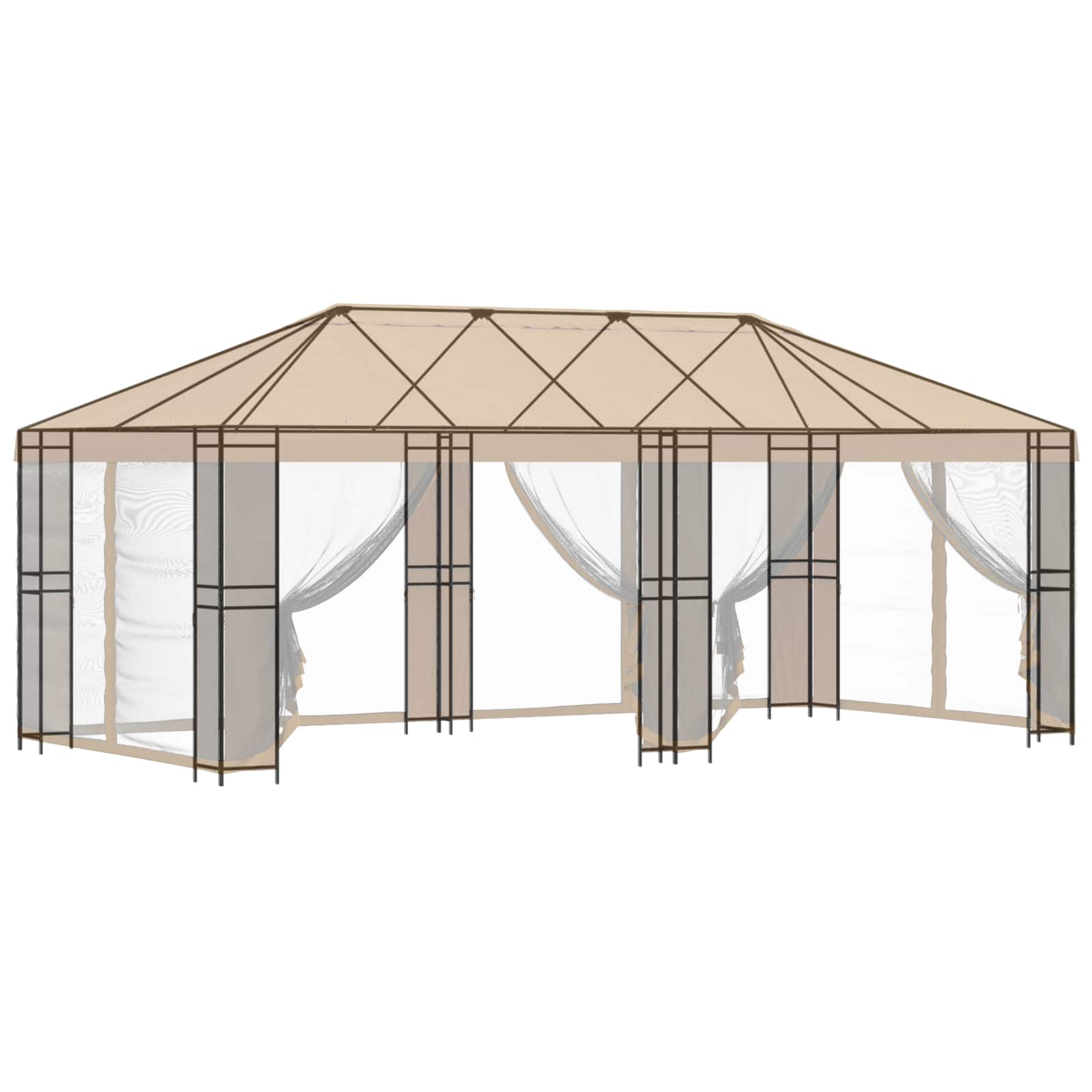 Paviljono rėmas be paviljono audinio 6 x 3 m Juoda Plienas Paviljono rėmas be paviljono audinio 6 x 3 m Juoda Plienas - Image 4