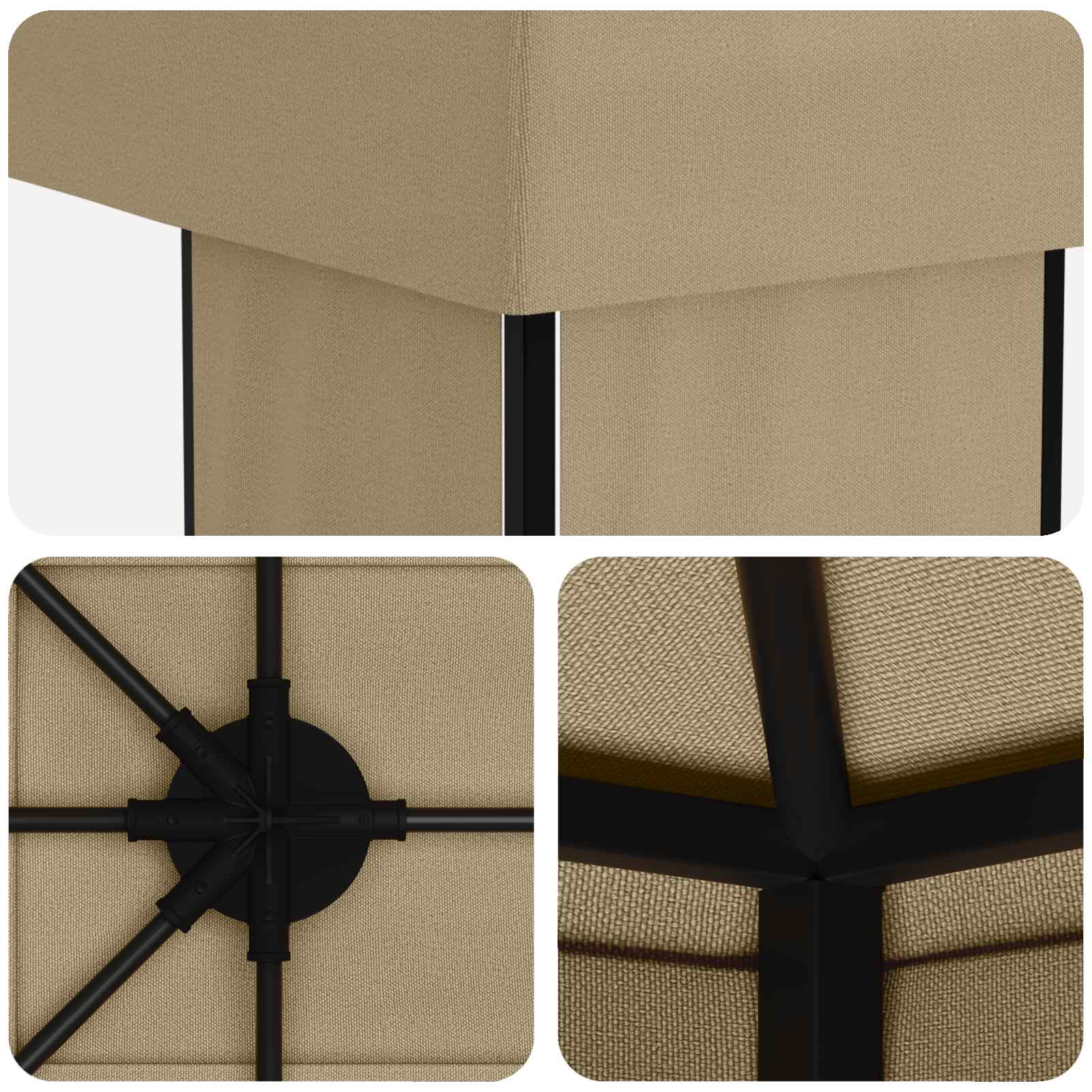 Sodo Paviljonas 6 x 3 m Smėlio Poliesteris ir plienas 190 gsm Sodo Paviljonas 6 x 3 m Smėlio Poliesteris ir plienas 190 gsm - Image 6