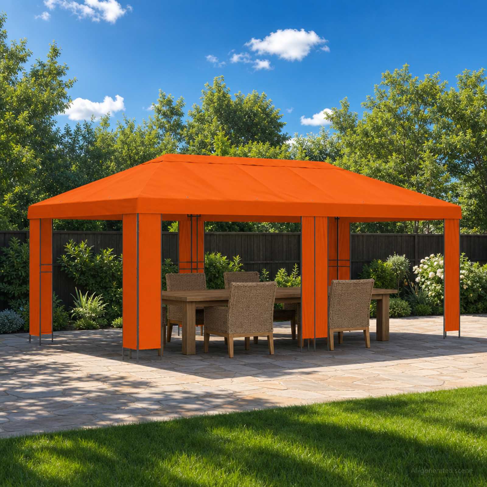 Sodo Paviljonas 6 x 3 m Oranžinė Poliesteris ir plienas 190 gsm Sodo Paviljonas 6 x 3 m Oranžinė Poliesteris ir plienas 190 gsm - Image 2