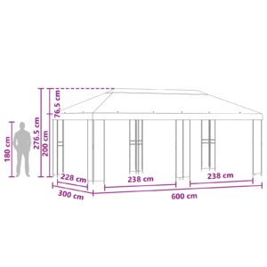 Sodo Paviljonas 6 x 3 m Oranžinė Poliesteris ir plienas 190 gsm