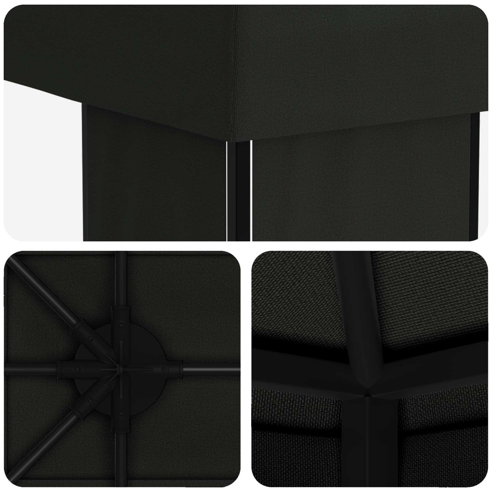 Sodo Paviljonas 6 x 3 m Juoda Poliesteris ir plienas 190 gsm Sodo Paviljonas 6 x 3 m Juoda Poliesteris ir plienas 190 gsm - Image 6