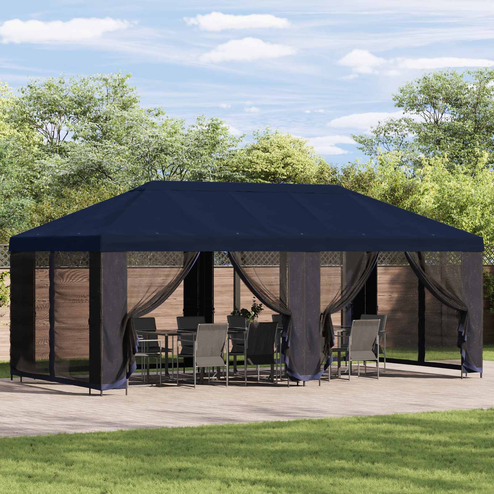 Sodo pavėsinė su šoninėmis sienelėmis 6 x 3 m Mėlyna Sodo pavėsinė su šoninėmis sienelėmis 6 x 3 m Mėlyna - Image 2