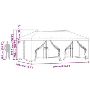 Sodo pavėsinė su šoninėmis sienelėmis 6 x 3 m Ruda