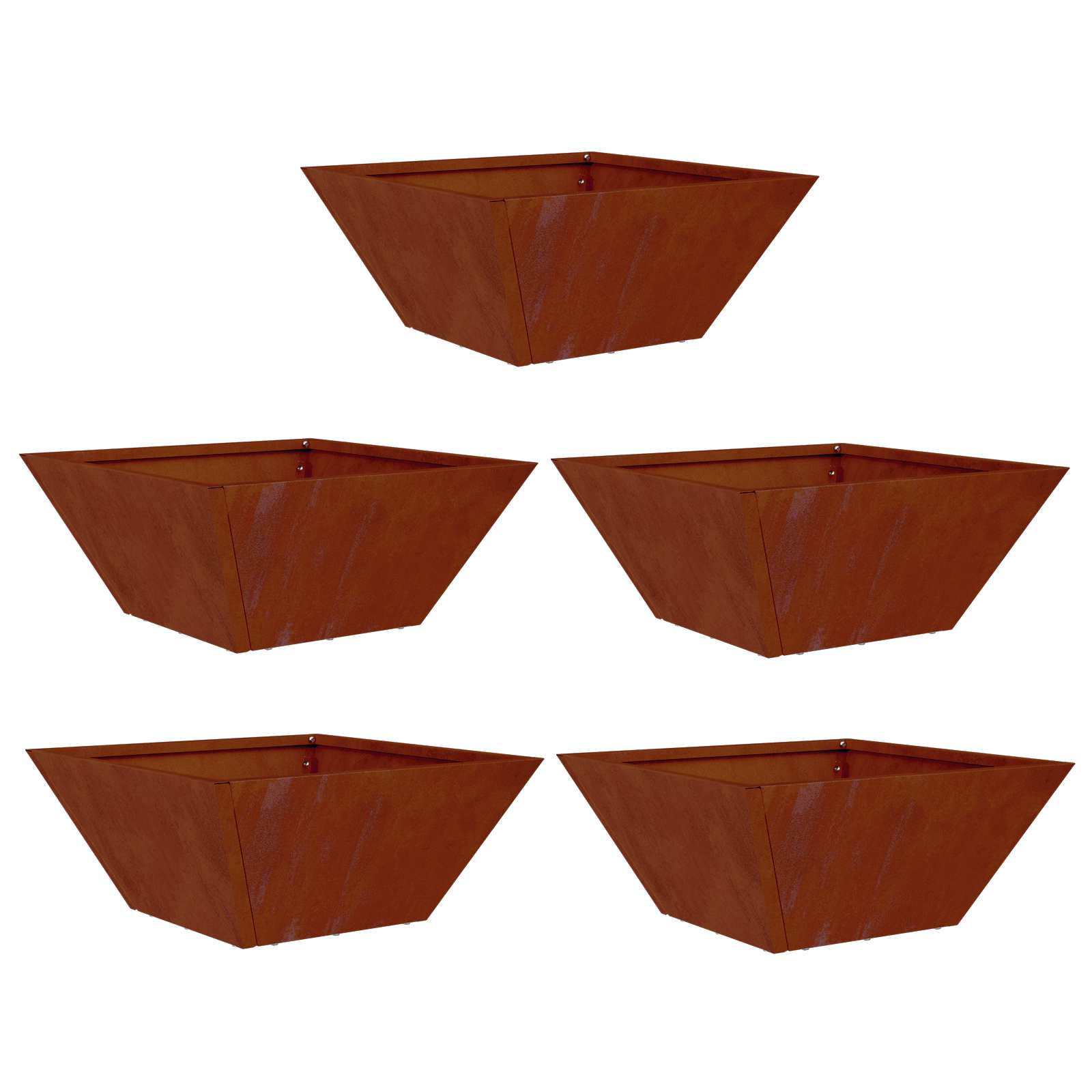 Sodo vazonas 5 vnt. Rūdijanti 35 x 35 x 15 cm Sodo vazonas 5 vnt. Rūdijanti 35 x 35 x 15 cm - Image 3