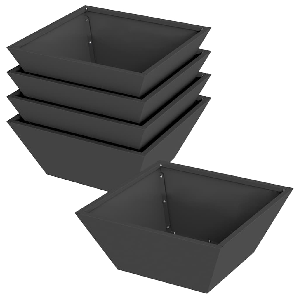 Sodo vazonas 5 vnt. Juoda 40 x 40 x 15 cm Sodo vazonas 5 vnt. Juoda 40 x 40 x 15 cm - Image 3