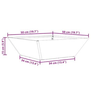 Sodo vazonas Juoda 50 x 50 x 15 cm Šaltai valcuotas plienas