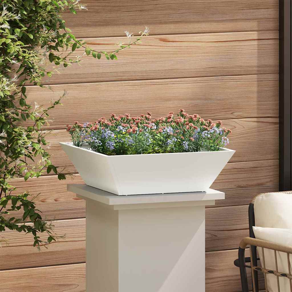 Sodo vazonas Balta 50 x 50 x 15 cm Šaltai valcuotas plienas Sodo vazonas Balta 50 x 50 x 15 cm Šaltai valcuotas plienas - Image 5