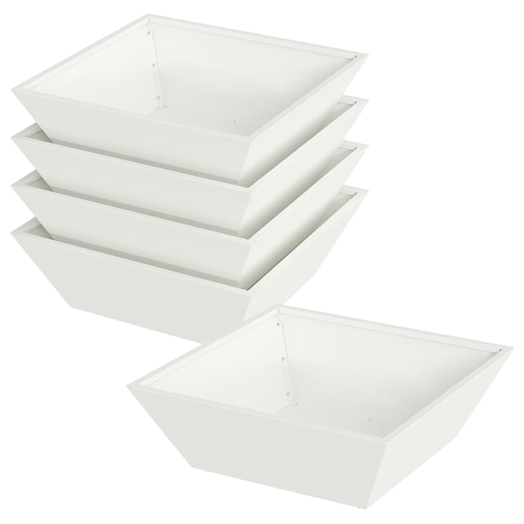 Sodo vazonas 5 vnt. Balta 50 x 50 x 15 cm Sodo vazonas 5 vnt. Balta 50 x 50 x 15 cm - Image 3