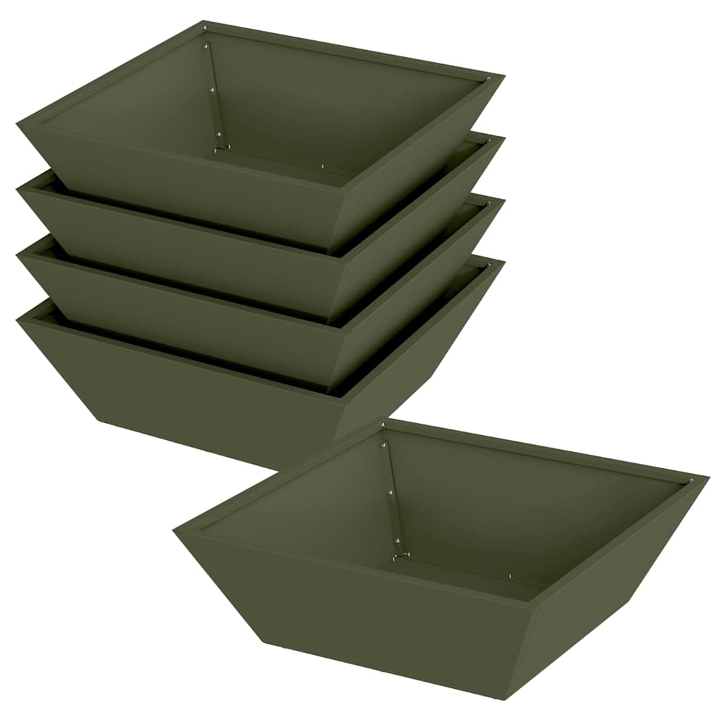 Sodo vazonas 5 vnt. Alyvuogių žalia 50 x 50 x 15 cm Sodo vazonas 5 vnt. Alyvuogių žalia 50 x 50 x 15 cm - Image 3