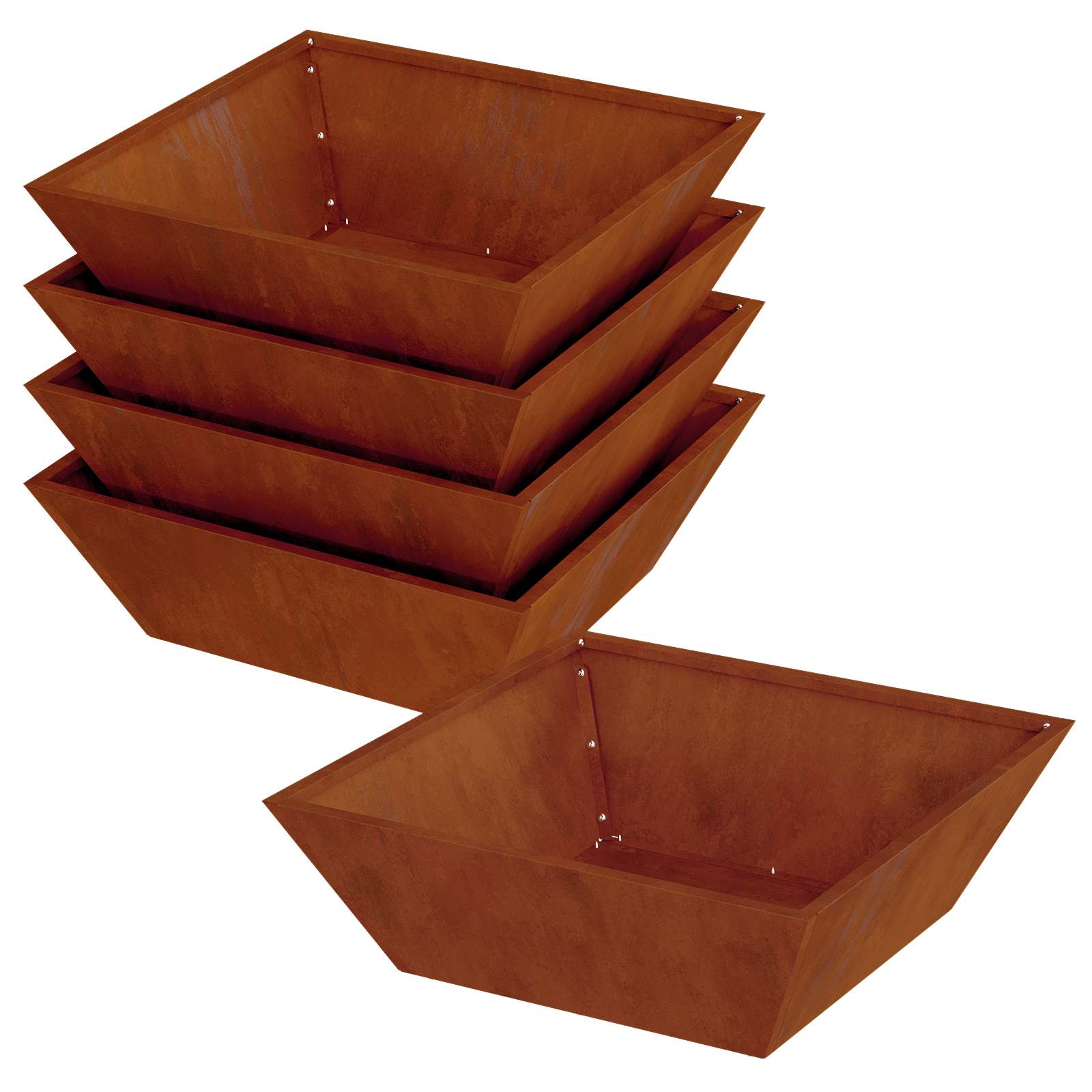 Sodo vazonas 5 vnt. Rūdijanti 50 x 50 x 15 cm Sodo vazonas 5 vnt. Rūdijanti 50 x 50 x 15 cm - Image 6