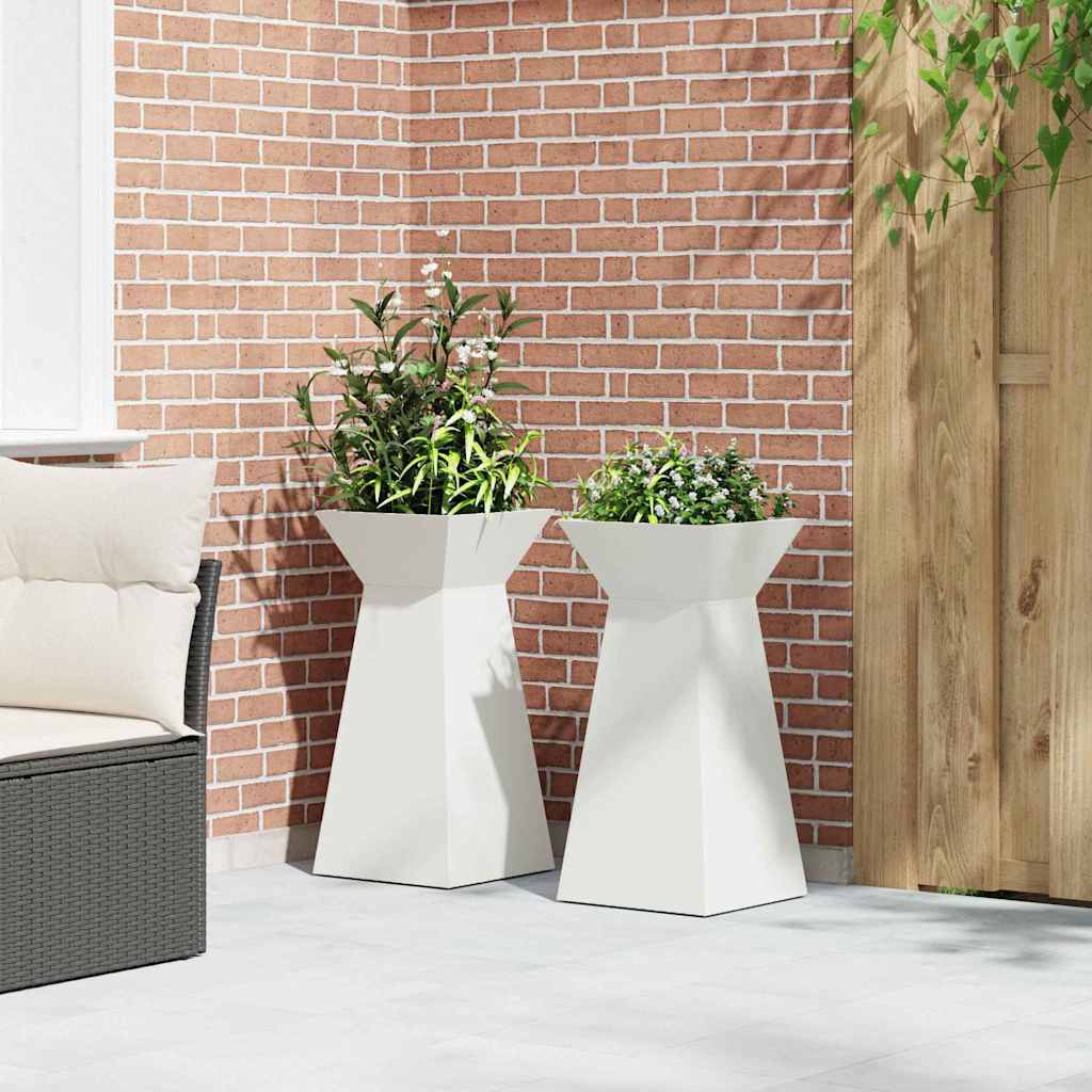 Stulpinis sodinukas 2 vnt. Balta 35 x 35 x 73 cm Stulpinis sodinukas 2 vnt. Balta 35 x 35 x 73 cm - Image 5