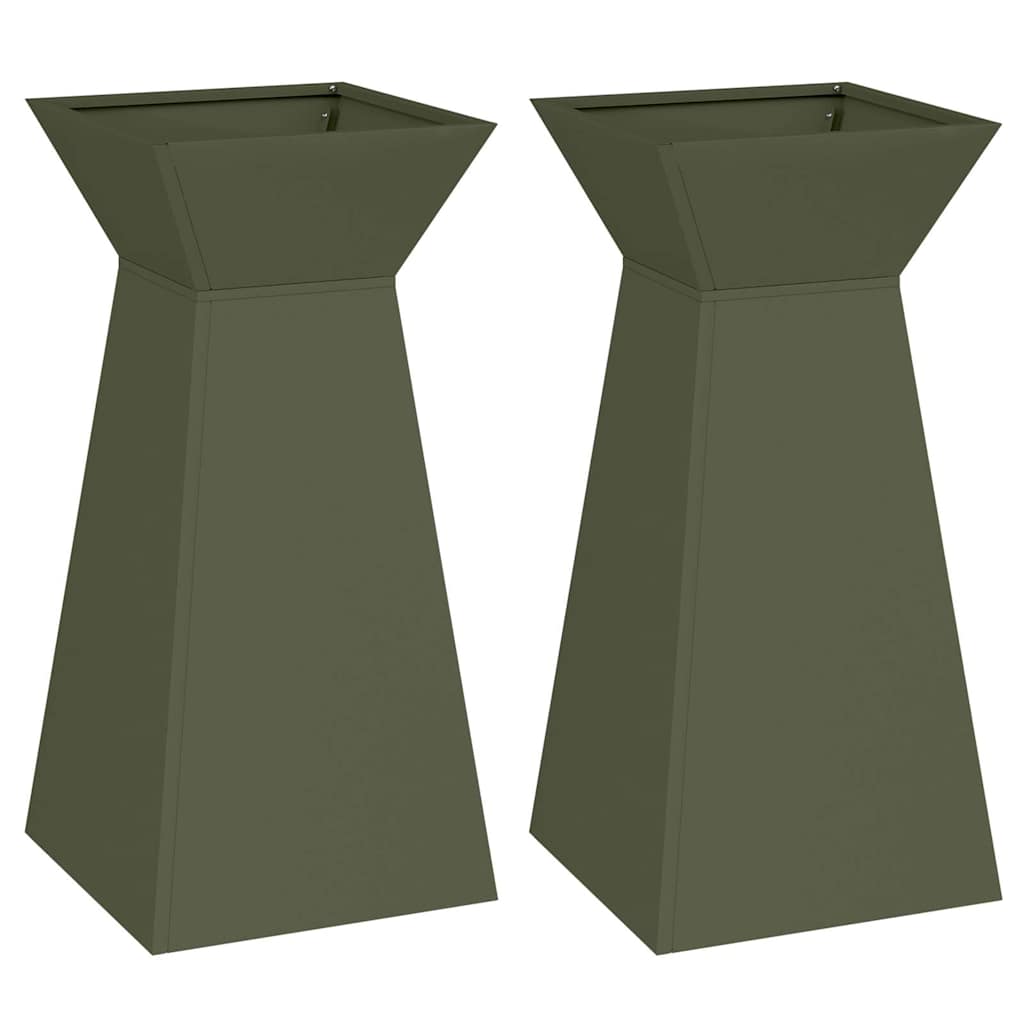 Stulpinis sodinukas 2 vnt. Alyvuogių žalia 35 x 35 x 73 cm Stulpinis sodinukas 2 vnt. Alyvuogių žalia 35 x 35 x 73 cm - Image 3