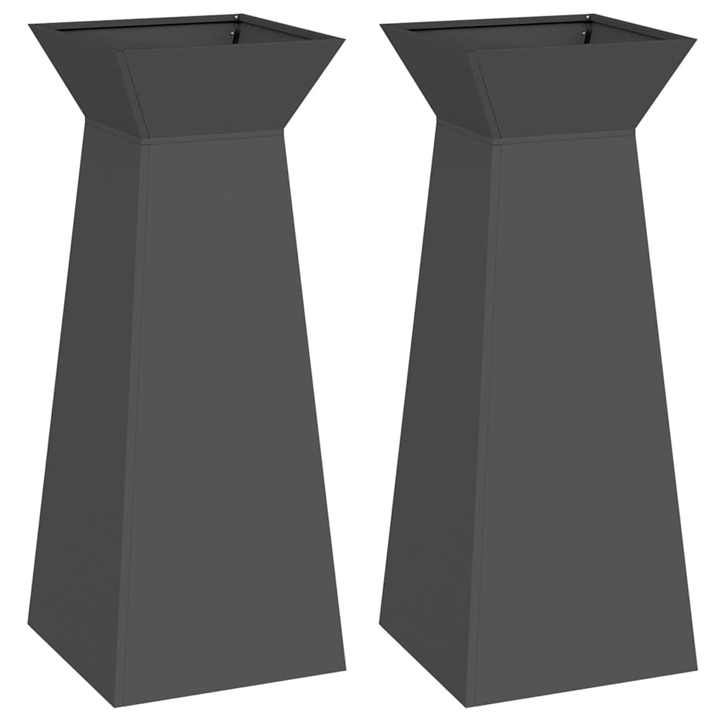 Stulpinis sodinukas 2 vnt. Juoda 40 x 40 x 100 cm Stulpinis sodinukas 2 vnt. Juoda 40 x 40 x 100 cm - Image 3