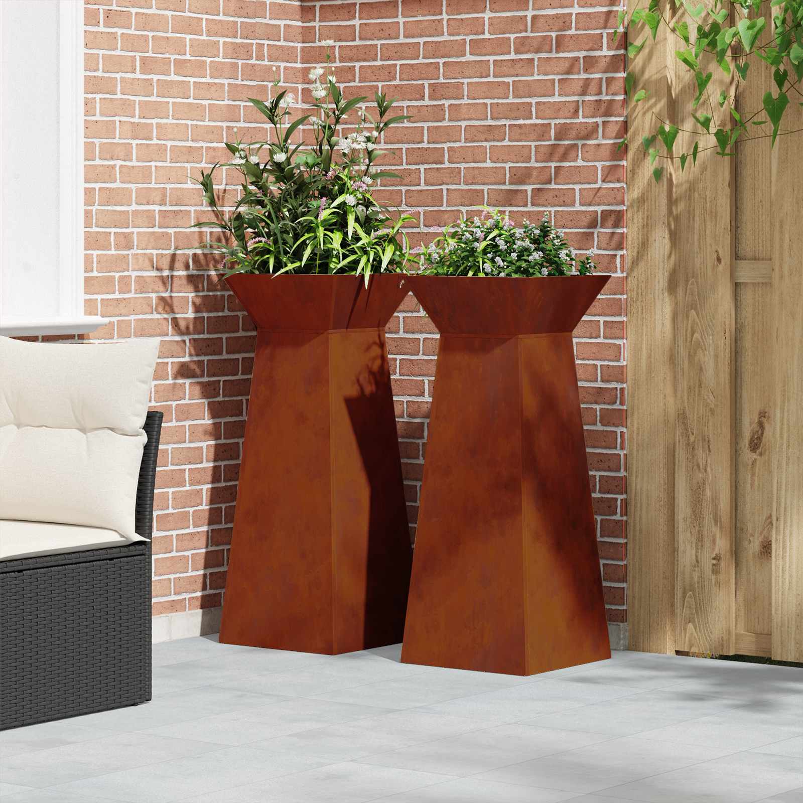Stulpinis sodinukas 2 vnt. Rūdijanti 40 x 40 x 100 cm Stulpinis sodinukas 2 vnt. Rūdijanti 40 x 40 x 100 cm - Image 5