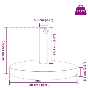 Skėčio pagrindas 24.6 kg Tamsiai pilka Apvali