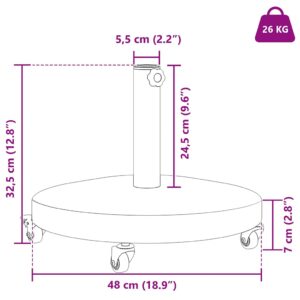 Skėčio pagrindas 24.45 kg Juoda Apvali Reguliuojamas