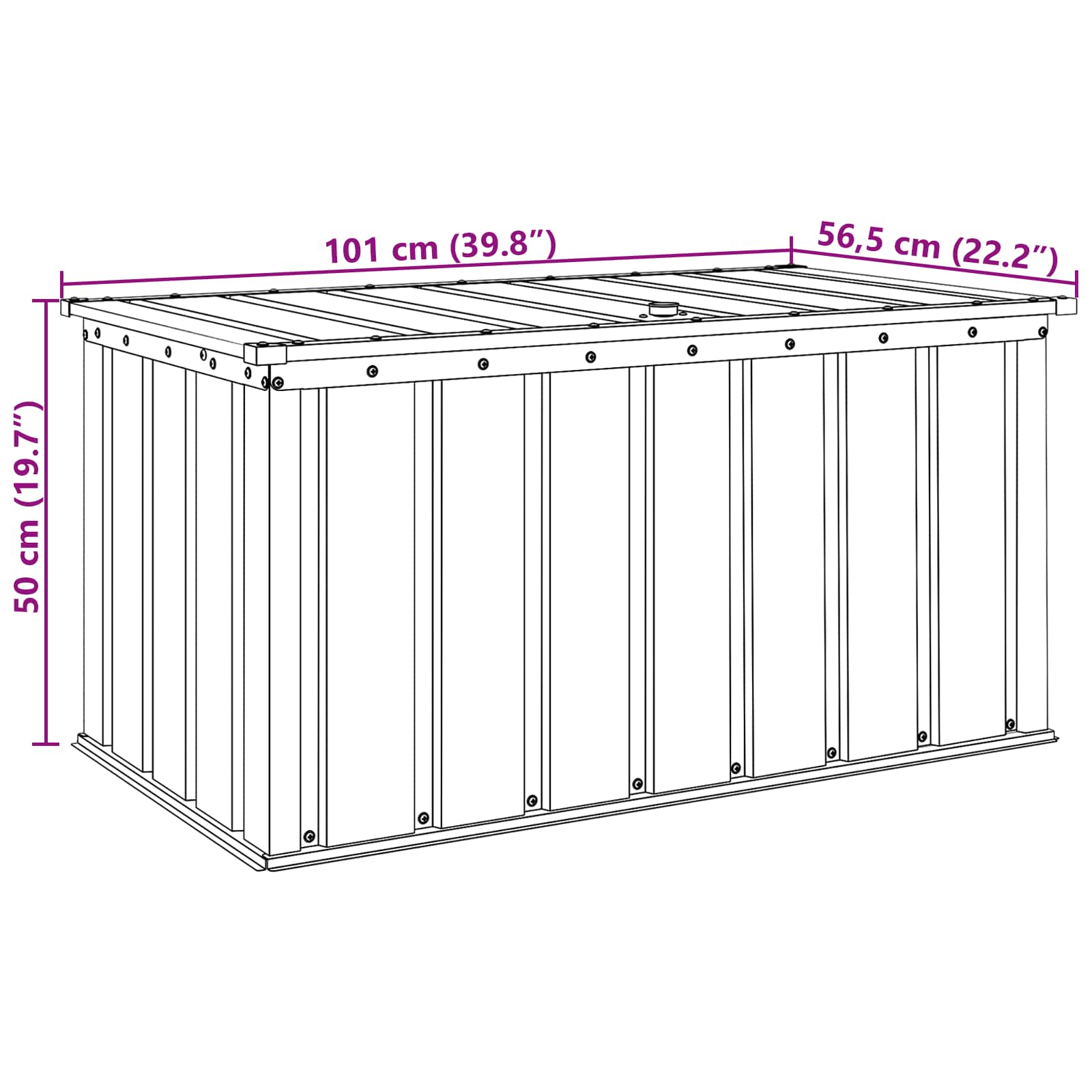 Sodo saugojimo dėžė Juoda 101 x 56,5 x 50 cm Plienas Sodo saugojimo dėžė Juoda 101 x 56,5 x 50 cm Plienas - Image 14