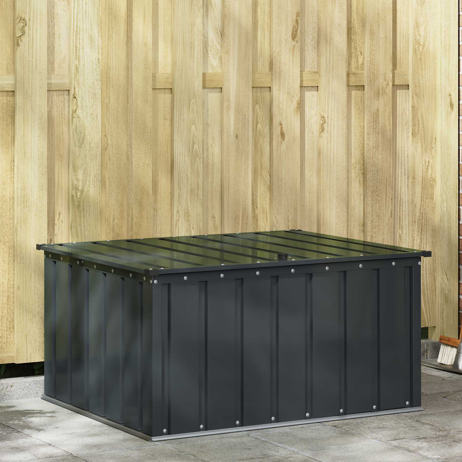 Sodo saugojimo dėžė Juoda 101 x 82 x 50 cm Plienas Sodo saugojimo dėžė Juoda 101 x 82 x 50 cm Plienas - Image 2