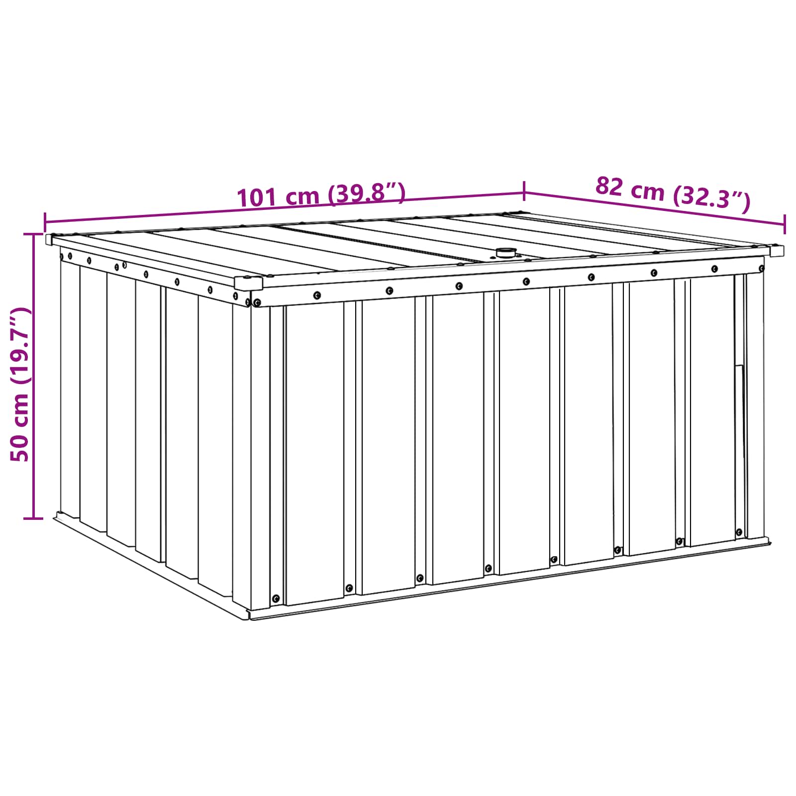 Sodo saugojimo dėžė Juoda 101 x 82 x 50 cm Plienas Sodo saugojimo dėžė Juoda 101 x 82 x 50 cm Plienas - Image 14