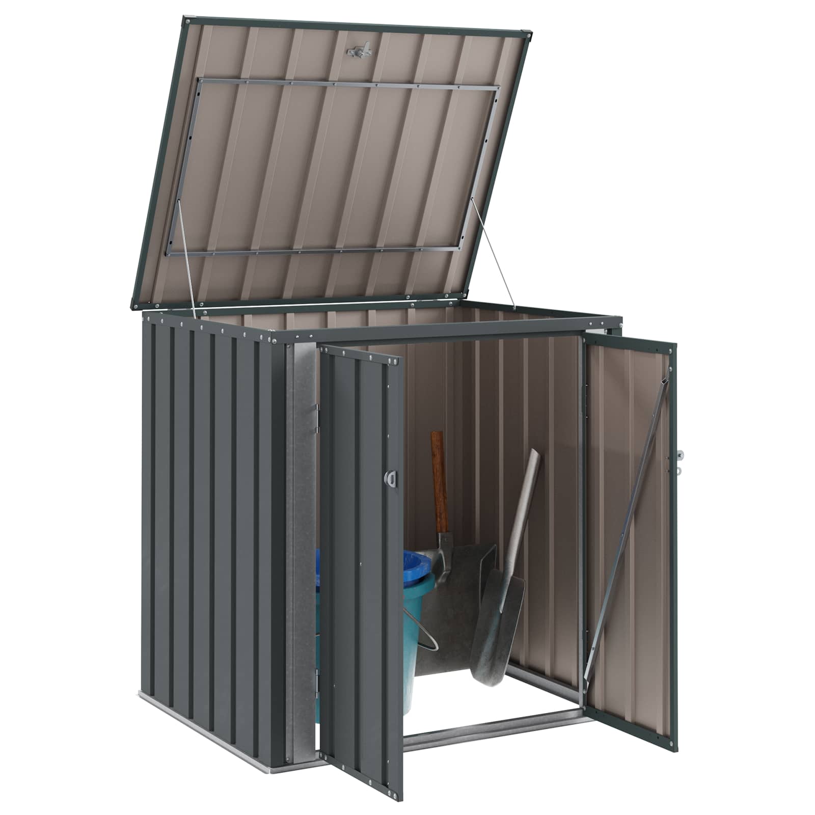 Sodo saugojimo dėžė Juoda 101,5 x 82 x 100 cm Plienas Sodo saugojimo dėžė Juoda 101,5 x 82 x 100 cm Plienas - Image 4