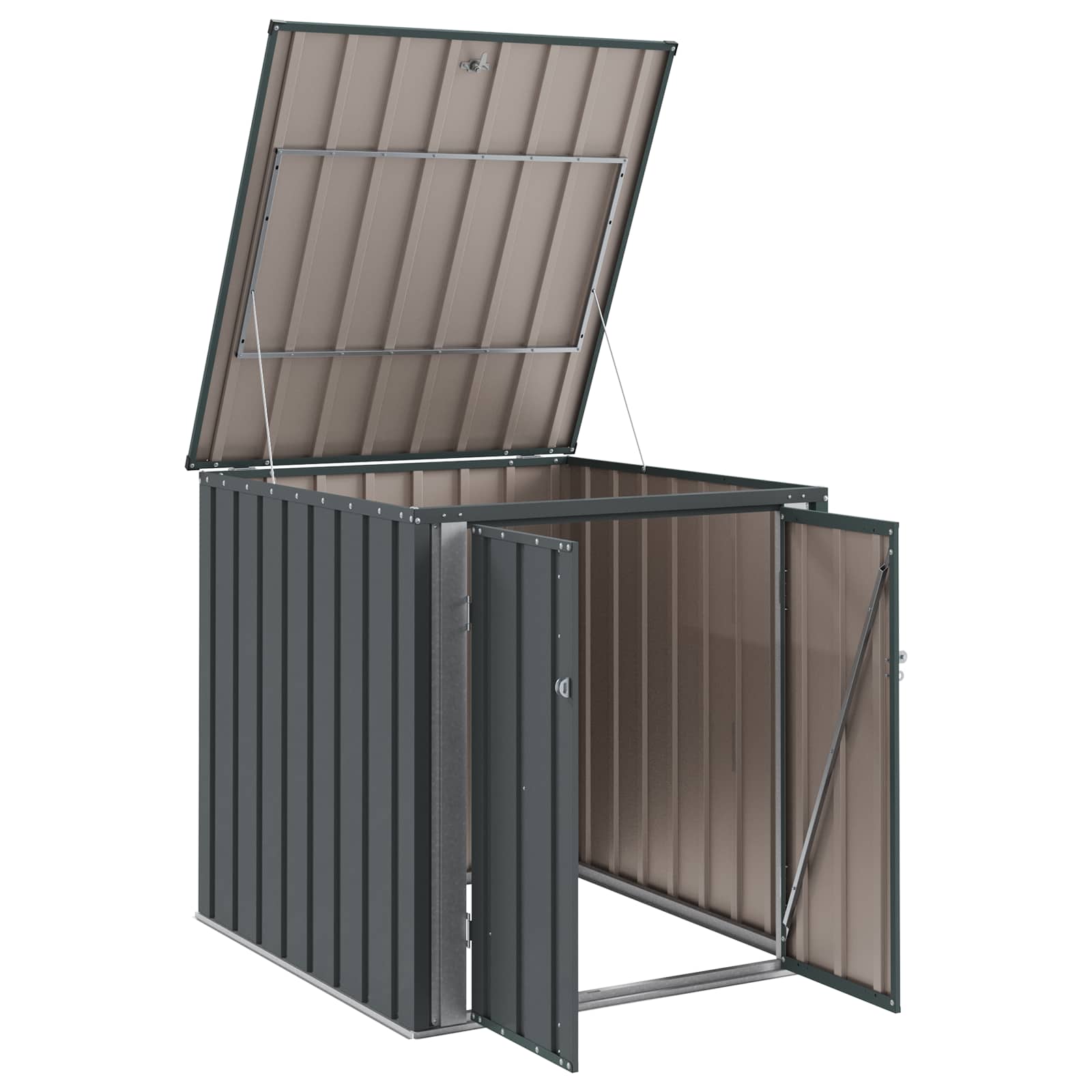Sodo saugojimo dėžė Juoda 101,5 x 107 x 100 cm Plienas Sodo saugojimo dėžė Juoda 101,5 x 107 x 100 cm Plienas - Image 7