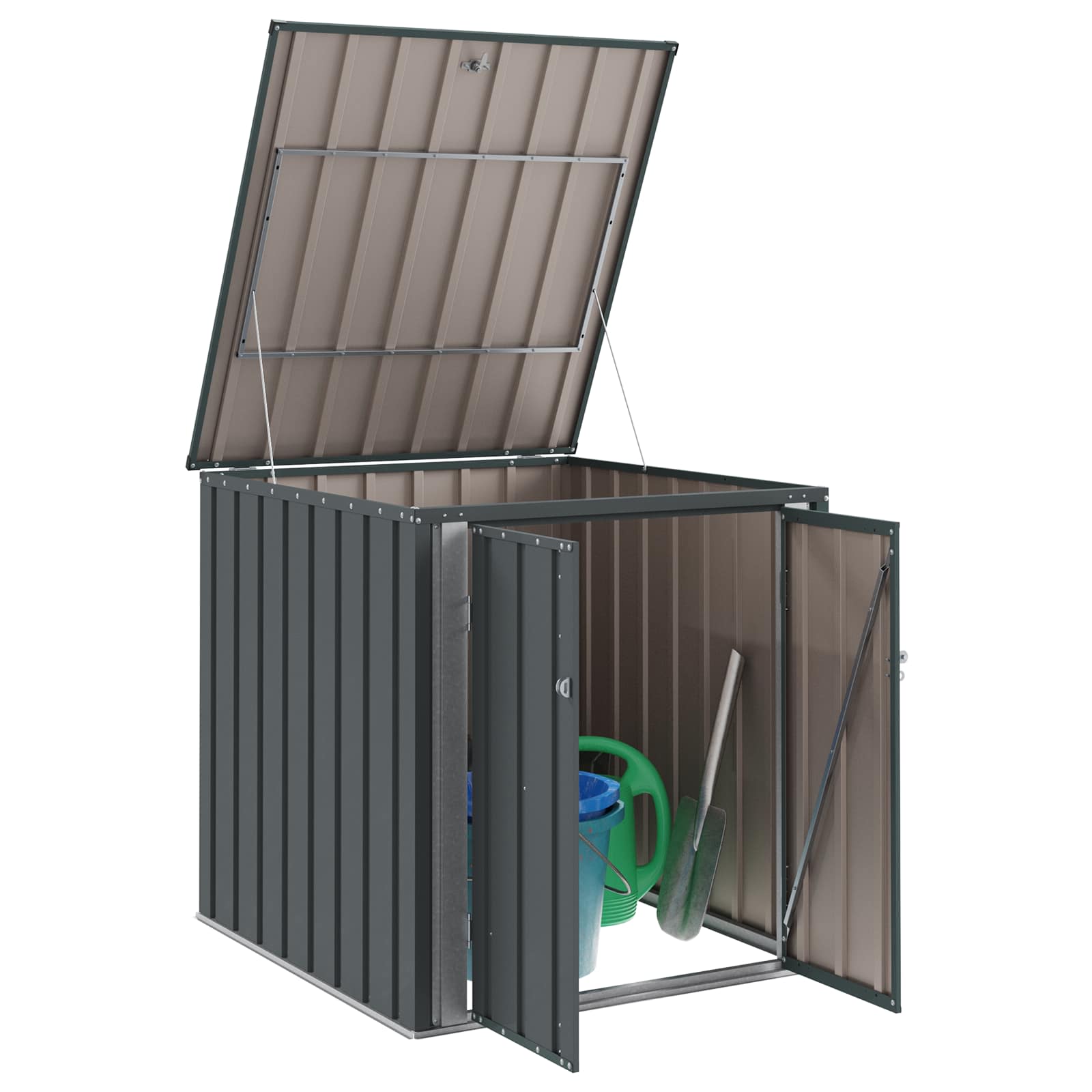 Sodo saugojimo dėžė Juoda 101,5 x 107 x 100 cm Plienas Sodo saugojimo dėžė Juoda 101,5 x 107 x 100 cm Plienas - Image 4