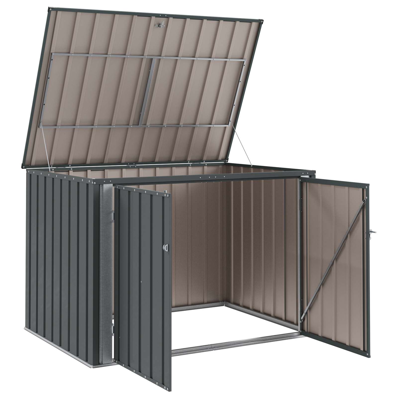 Sodo saugojimo dėžė Juoda 151,5 x 107 x 100 cm Plienas Sodo saugojimo dėžė Juoda 151,5 x 107 x 100 cm Plienas - Image 7