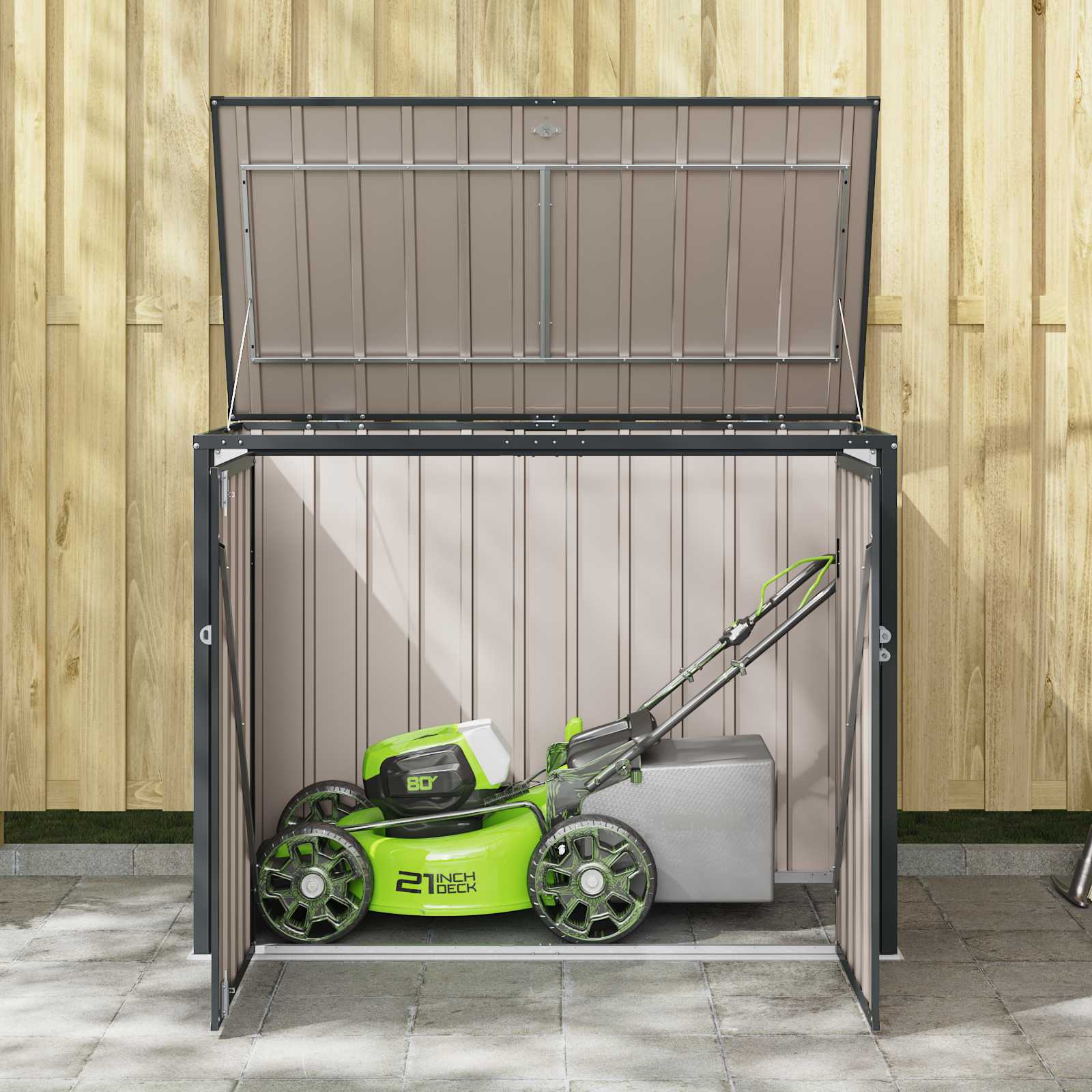 Sodo saugojimo dėžė Juoda 151,5 x 82 x 110,5 cm Plienas Sodo saugojimo dėžė Juoda 151,5 x 82 x 110,5 cm Plienas - Image 6