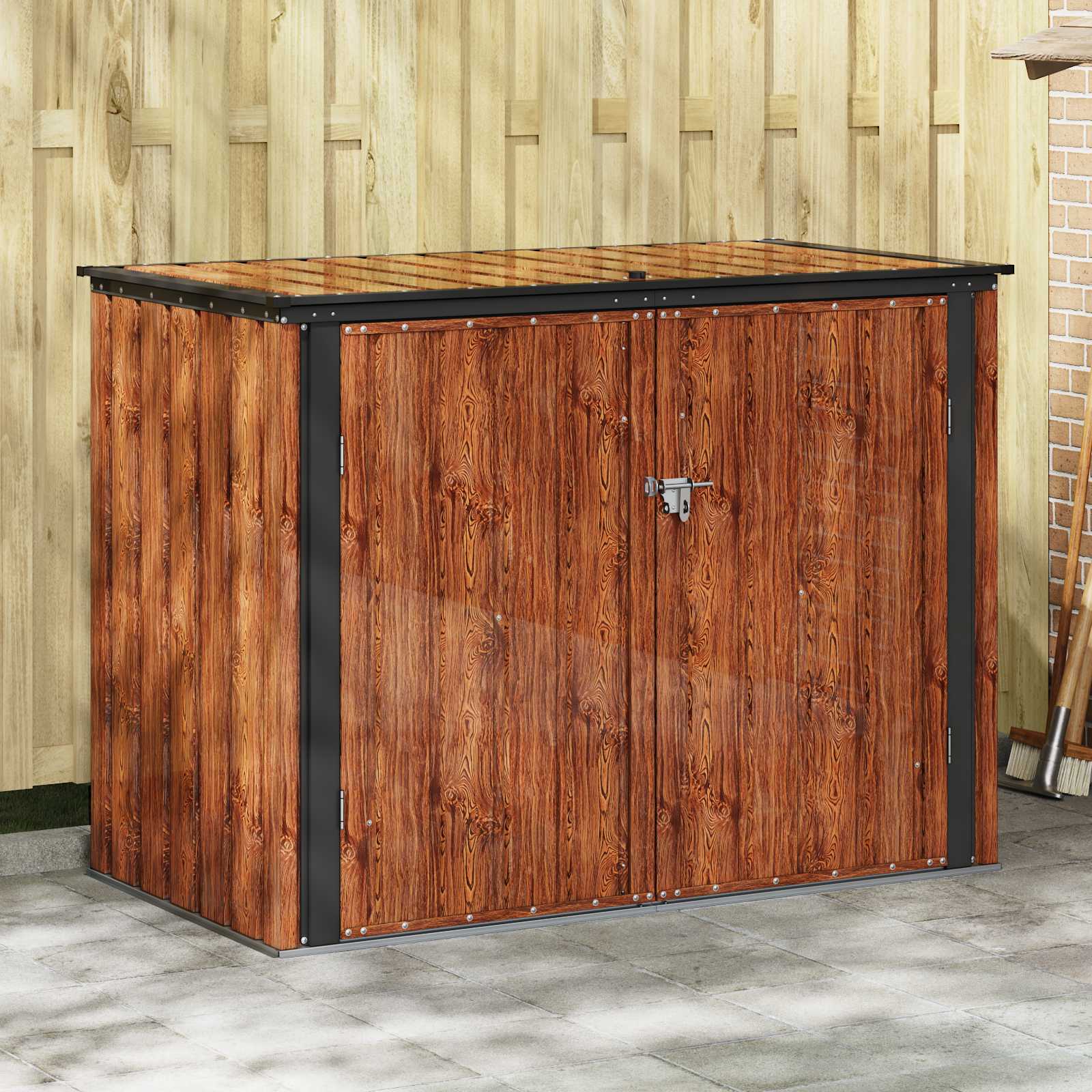 Sodo saugojimo dėžė Ruda 151,5 x 82 x 110,5 cm Plienas Sodo saugojimo dėžė Ruda 151,5 x 82 x 110,5 cm Plienas - Image 2