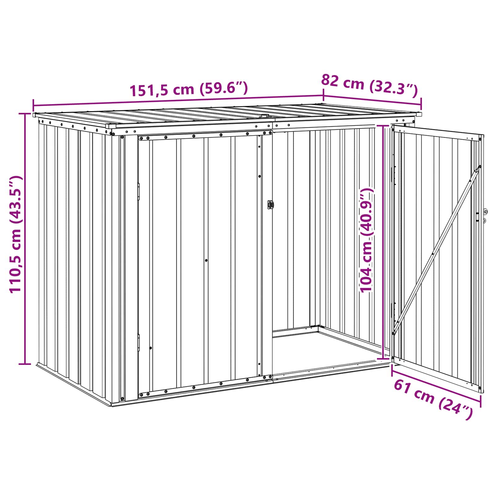 Sodo saugojimo dėžė Ruda 151,5 x 82 x 110,5 cm Plienas Sodo saugojimo dėžė Ruda 151,5 x 82 x 110,5 cm Plienas - Image 15