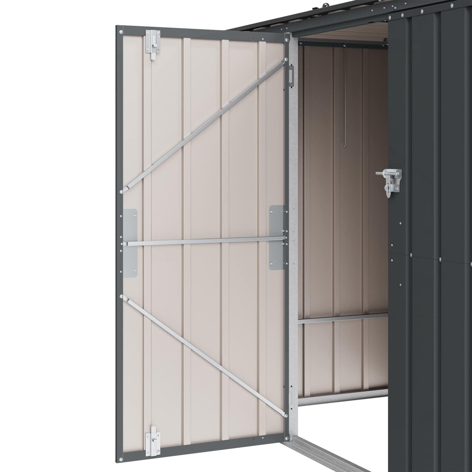 Sodo saugojimo dėžė Juoda 214 x 82 x 132 cm Plienas Sodo saugojimo dėžė Juoda 214 x 82 x 132 cm Plienas - Image 12
