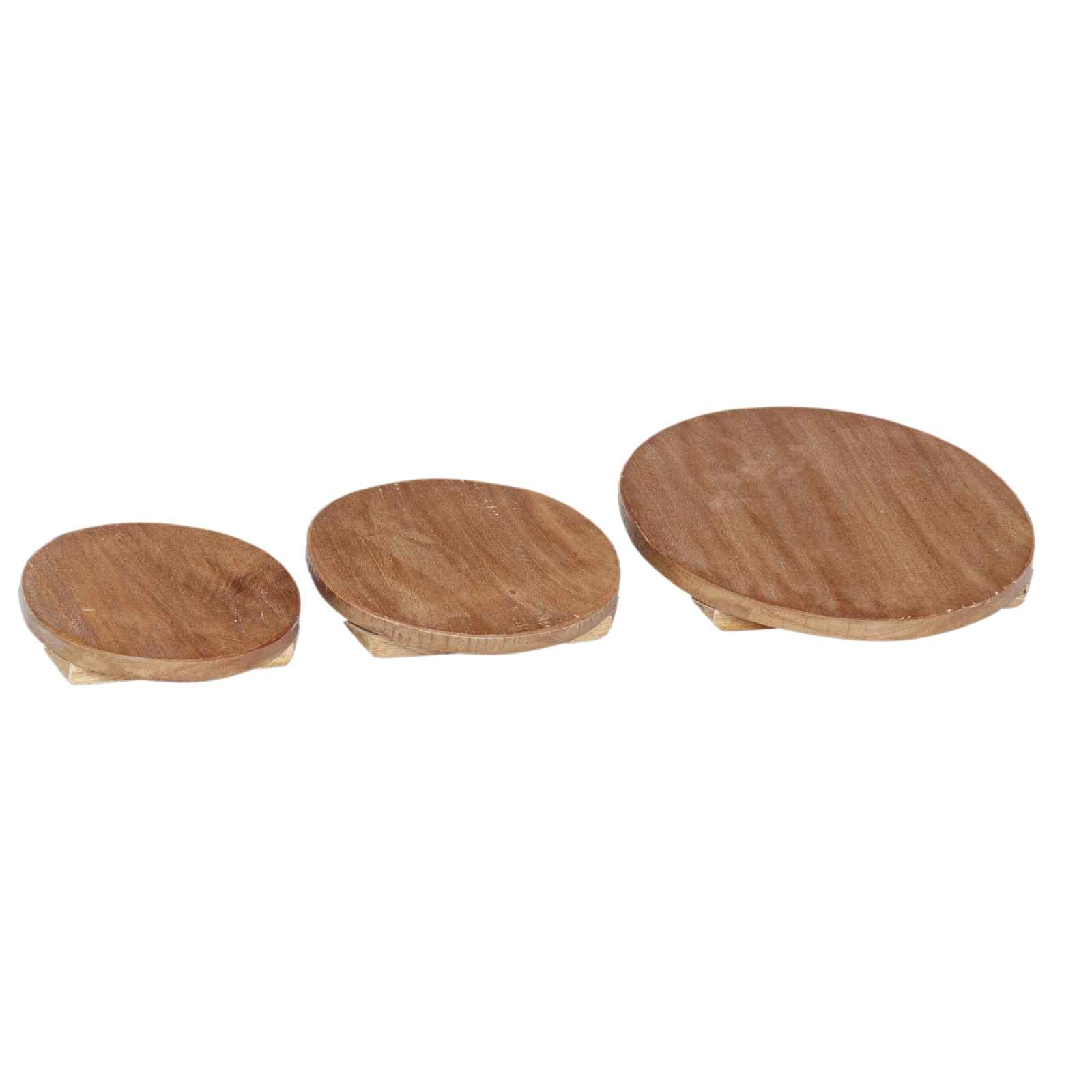 Vazonų stalas 3 vnt. Natūrali 29 x 29 x 3,5 cm Mahogany Medis Vazonų stalas 3 vnt. Natūrali 29 x 29 x 3,5 cm Mahogany Medis - Image 3