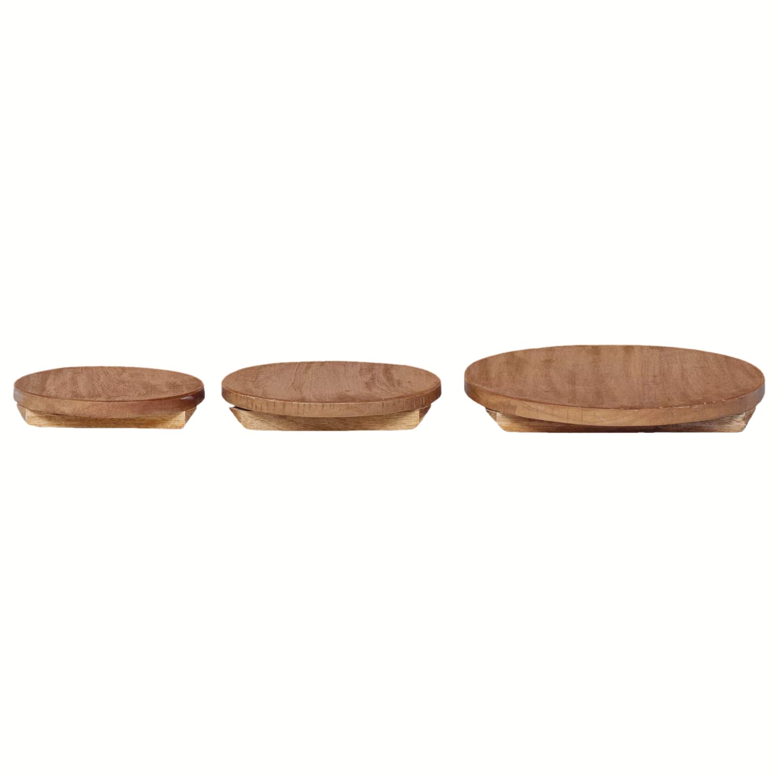 Vazonų stalas 3 vnt. Natūrali 29 x 29 x 3,5 cm Mahogany Medis Vazonų stalas 3 vnt. Natūrali 29 x 29 x 3,5 cm Mahogany Medis - Image 8