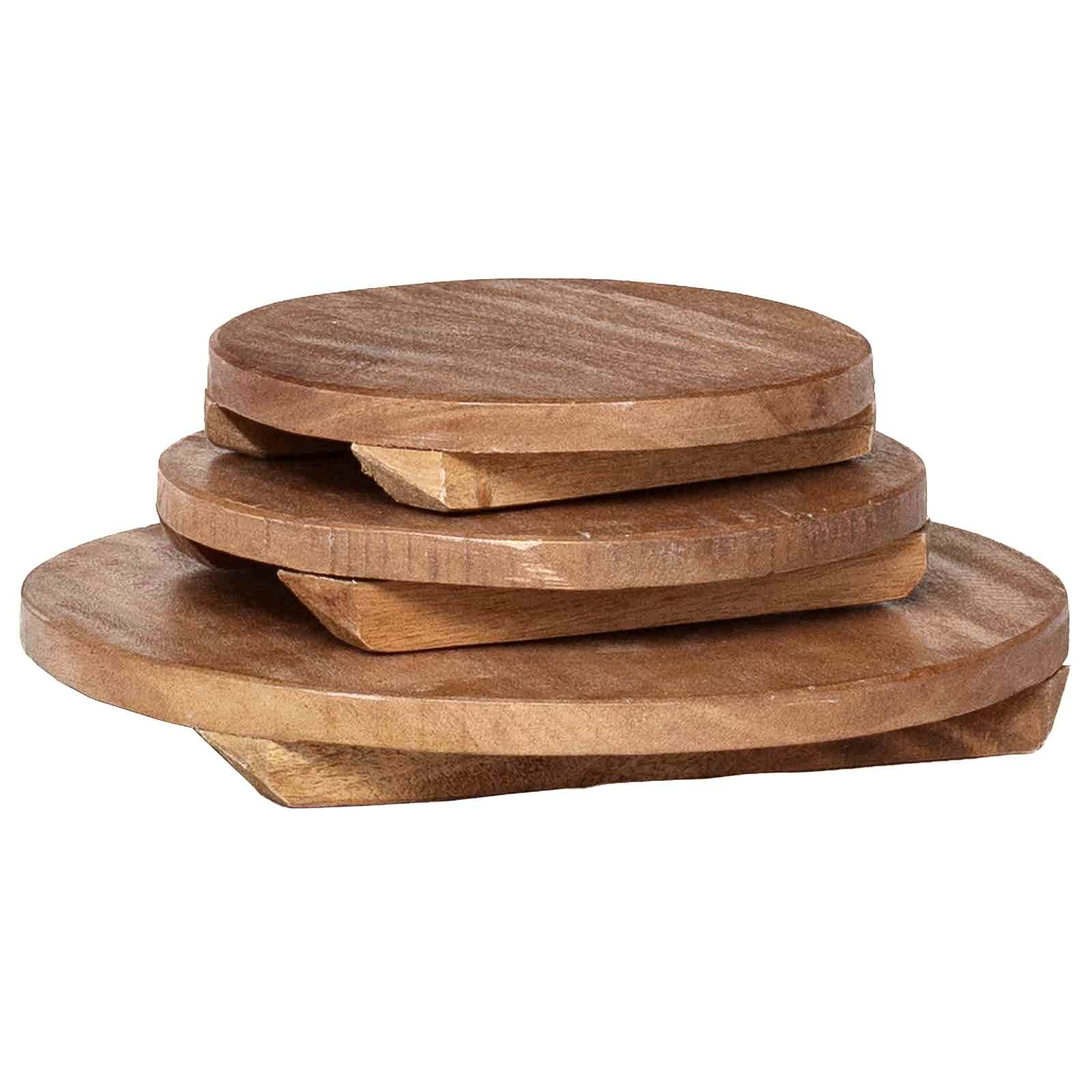 Vazonų stalas 3 vnt. Natūrali 29 x 29 x 3,5 cm Mahogany Medis Vazonų stalas 3 vnt. Natūrali 29 x 29 x 3,5 cm Mahogany Medis - Image 12