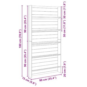Augalo lentynos Ruda 90 x 15 x 180 cm
