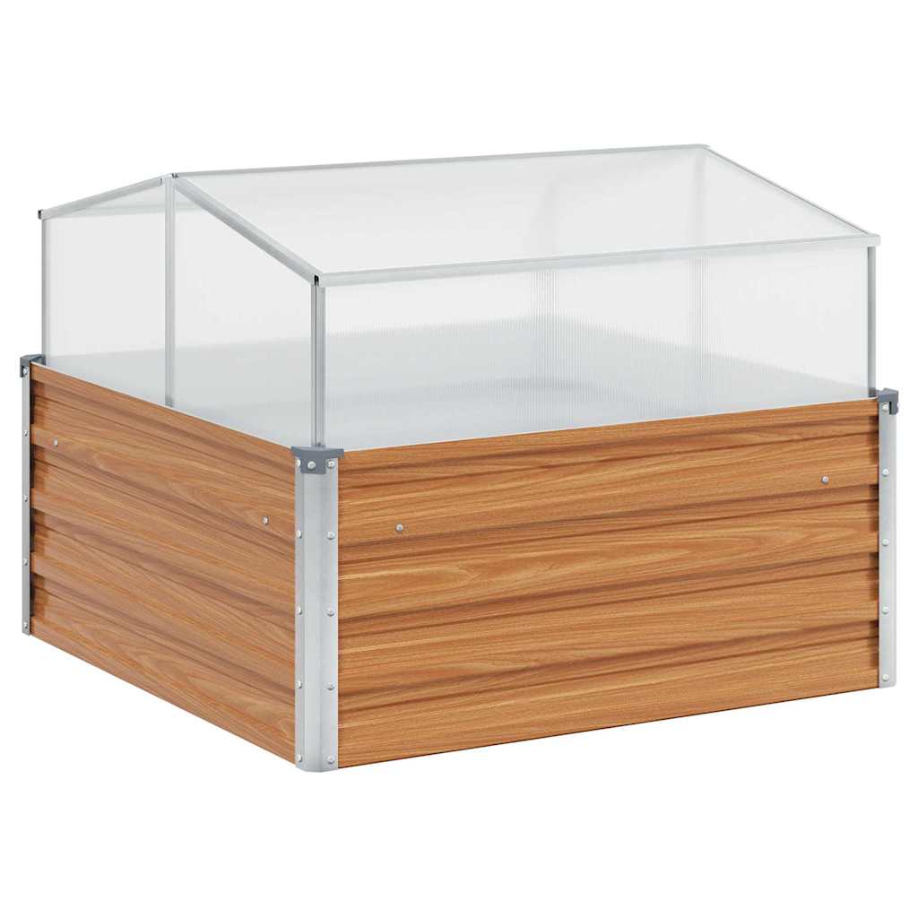 Sodo vazonas su šiltnamiu Šviesiai rudas 100 x 100 x 77 cm Sodo vazonas su šiltnamiu Šviesiai rudas 100 x 100 x 77 cm - Image 9