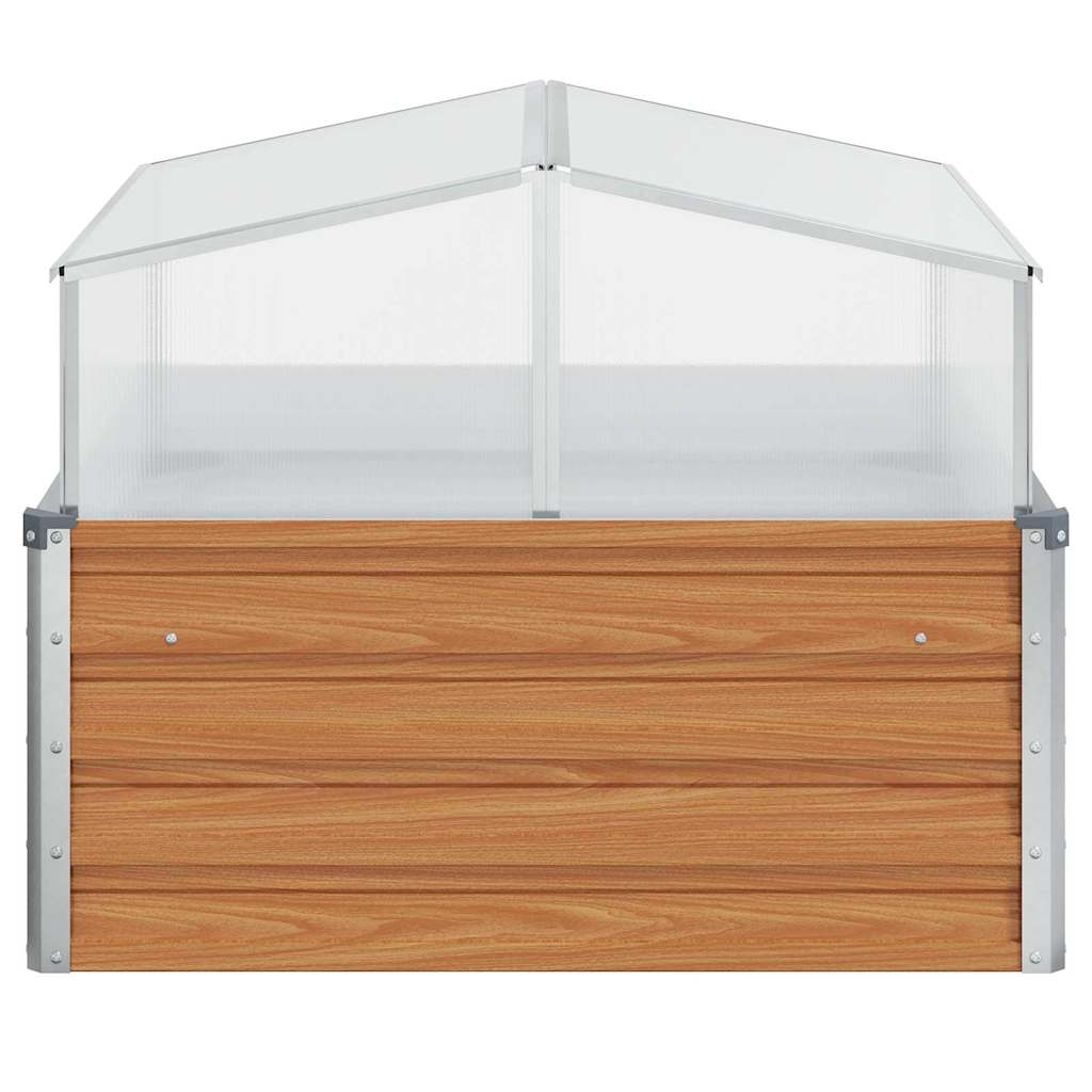 Sodo vazonas su šiltnamiu Šviesiai rudas 100 x 100 x 77 cm Sodo vazonas su šiltnamiu Šviesiai rudas 100 x 100 x 77 cm - Image 8