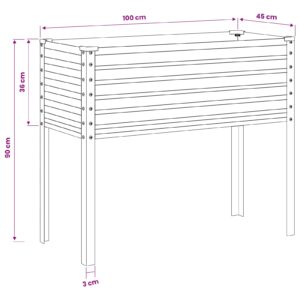Sodo vazonas Šviesiai rudas 100 x 45 x 90 cm Cinkuota plienas