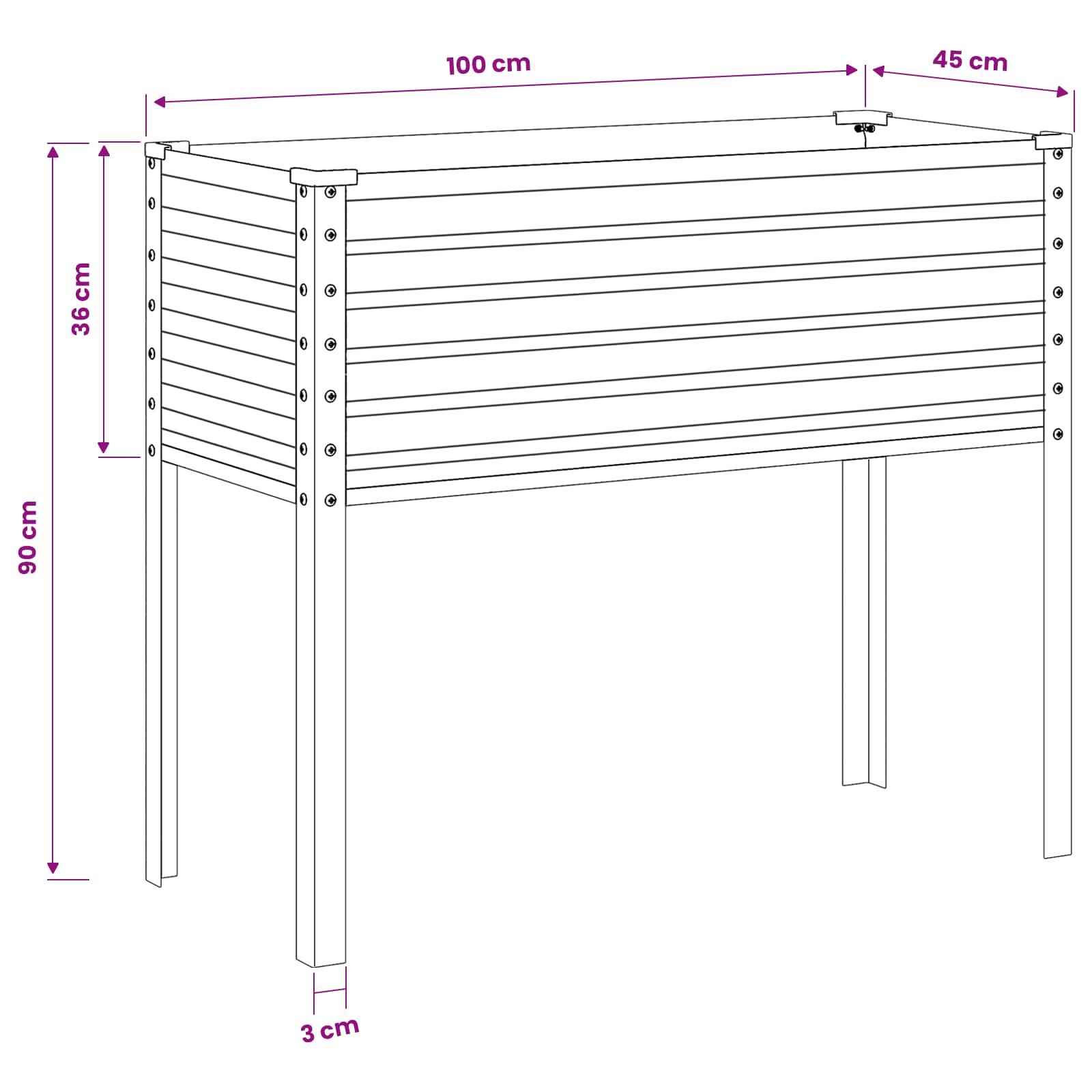 Sodo vazonas Šviesiai rudas 100 x 45 x 90 cm Cinkuota plienas Sodo vazonas Šviesiai rudas 100 x 45 x 90 cm Cinkuota plienas