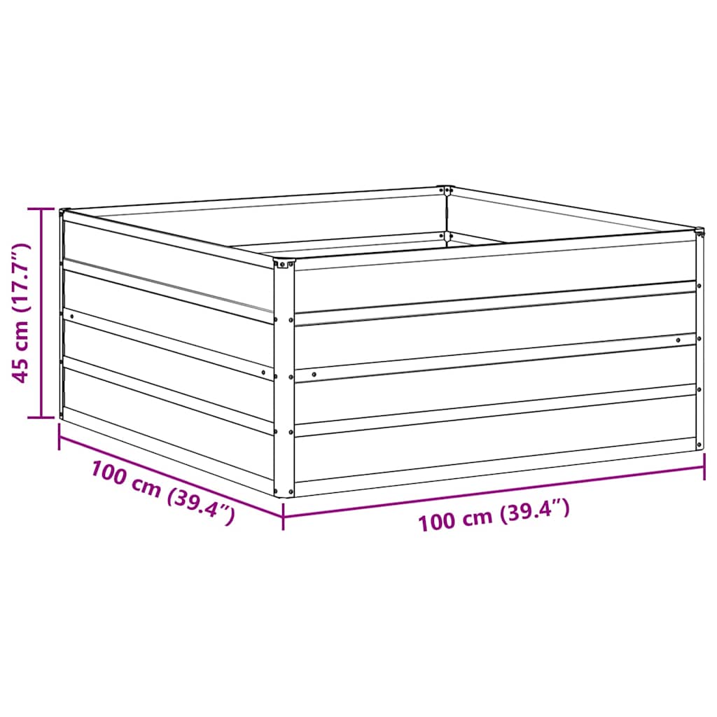 Paaukštinta sodo lova Šviesiai rudas 100 x 100 x 45 cm Paaukštinta sodo lova Šviesiai rudas 100 x 100 x 45 cm