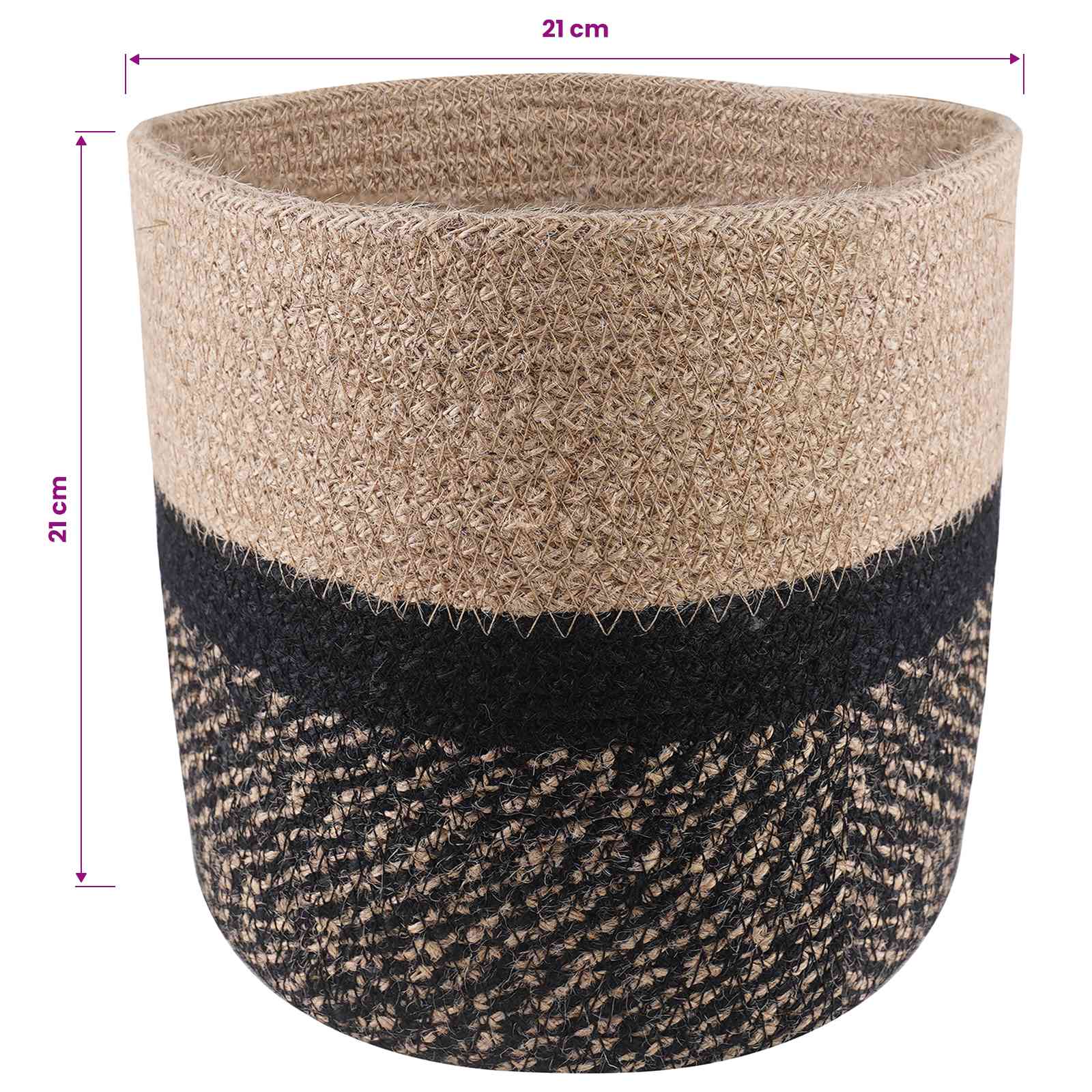 Vazonų rinkinys 2 vnt. Natūrali ir juoda Ø 21 x 21 cm Vazonų rinkinys 2 vnt. Natūrali ir juoda Ø 21 x 21 cm