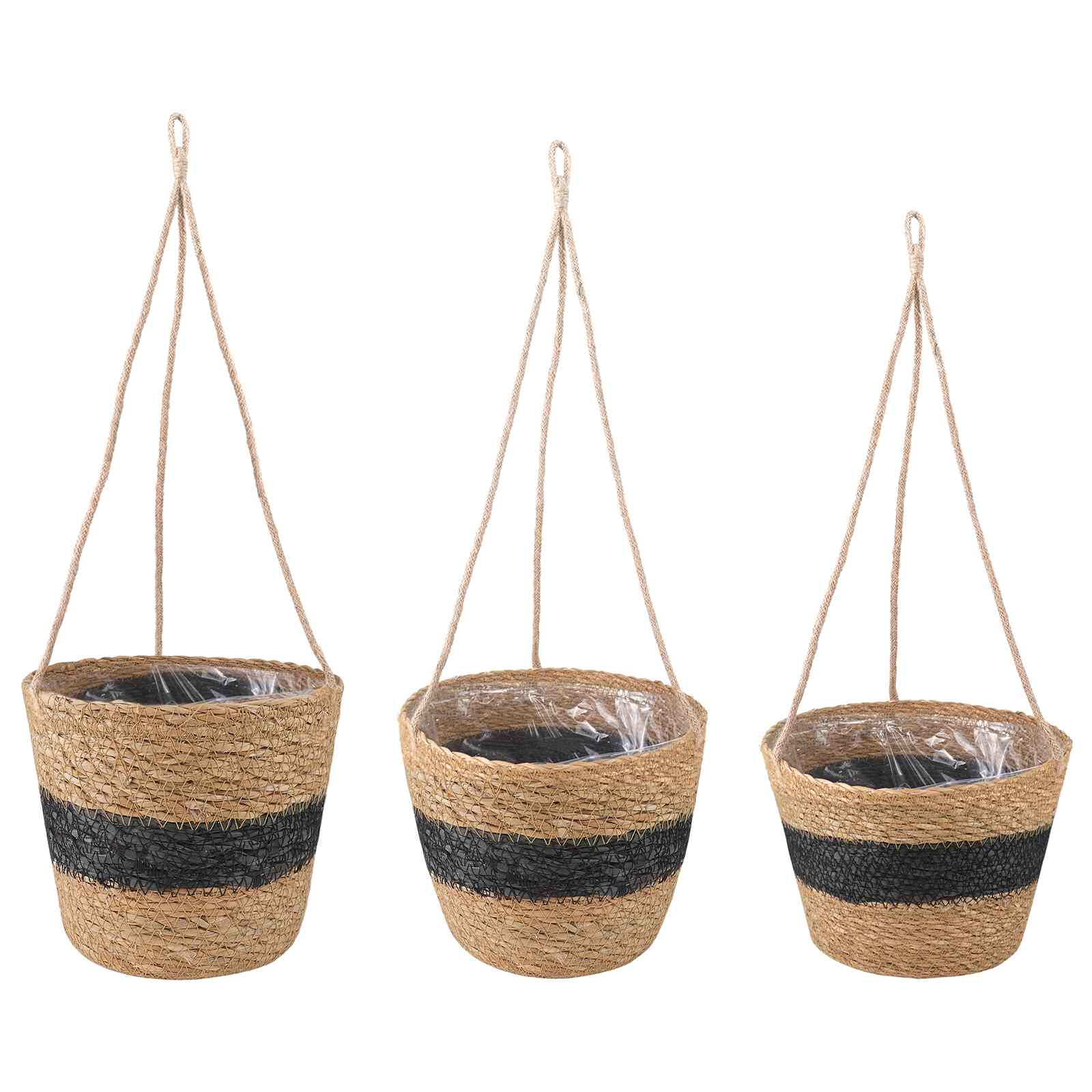 3 vnt. Natūrali ir juoda Ø26 x 19 cm 100% Jūros žolė 3 vnt. Natūrali ir juoda Ø26 x 19 cm 100% Jūros žolė - Image 2